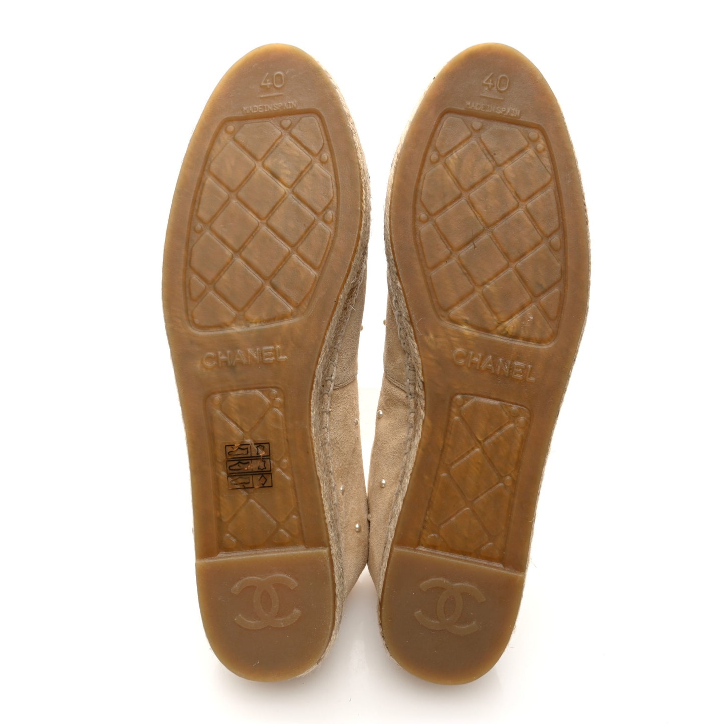 Suede Pearl CC Espadrilles 40 Beige Black