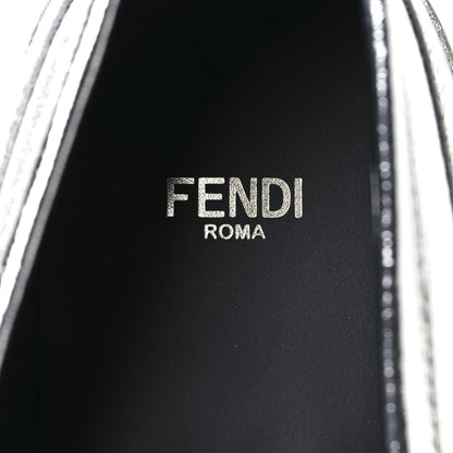 Fendi Metallic Vitello Womens Baguette Loafers 38 Argento 8 of 8