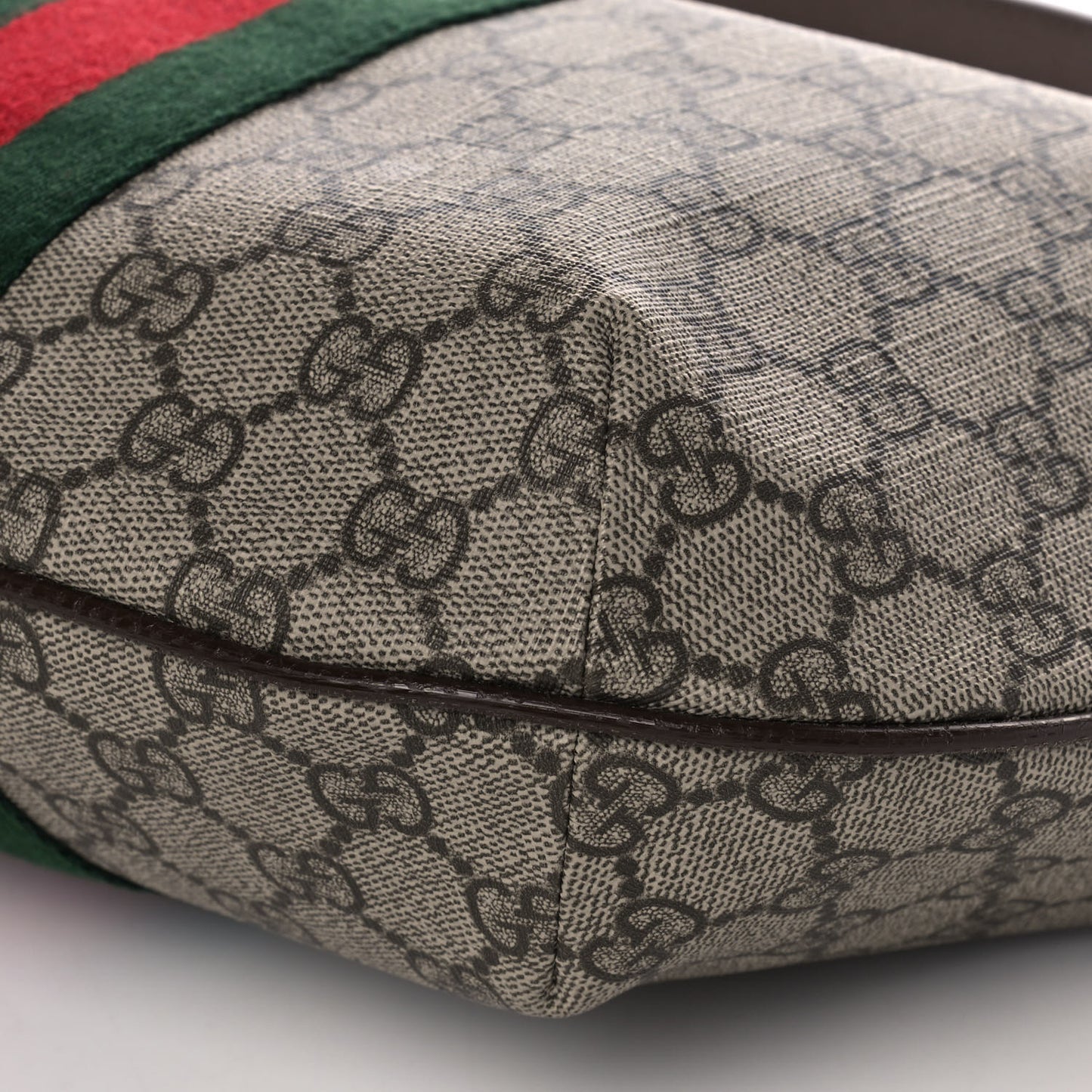 GG Supreme Monogram Web Small Ophidia Half Moon Hobo Brown