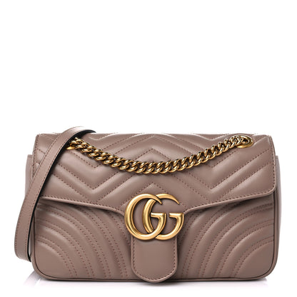 Gucci Calfskin Matelasse Small GG Marmont Shoulder Bag Porcelain Rose 1 of 9