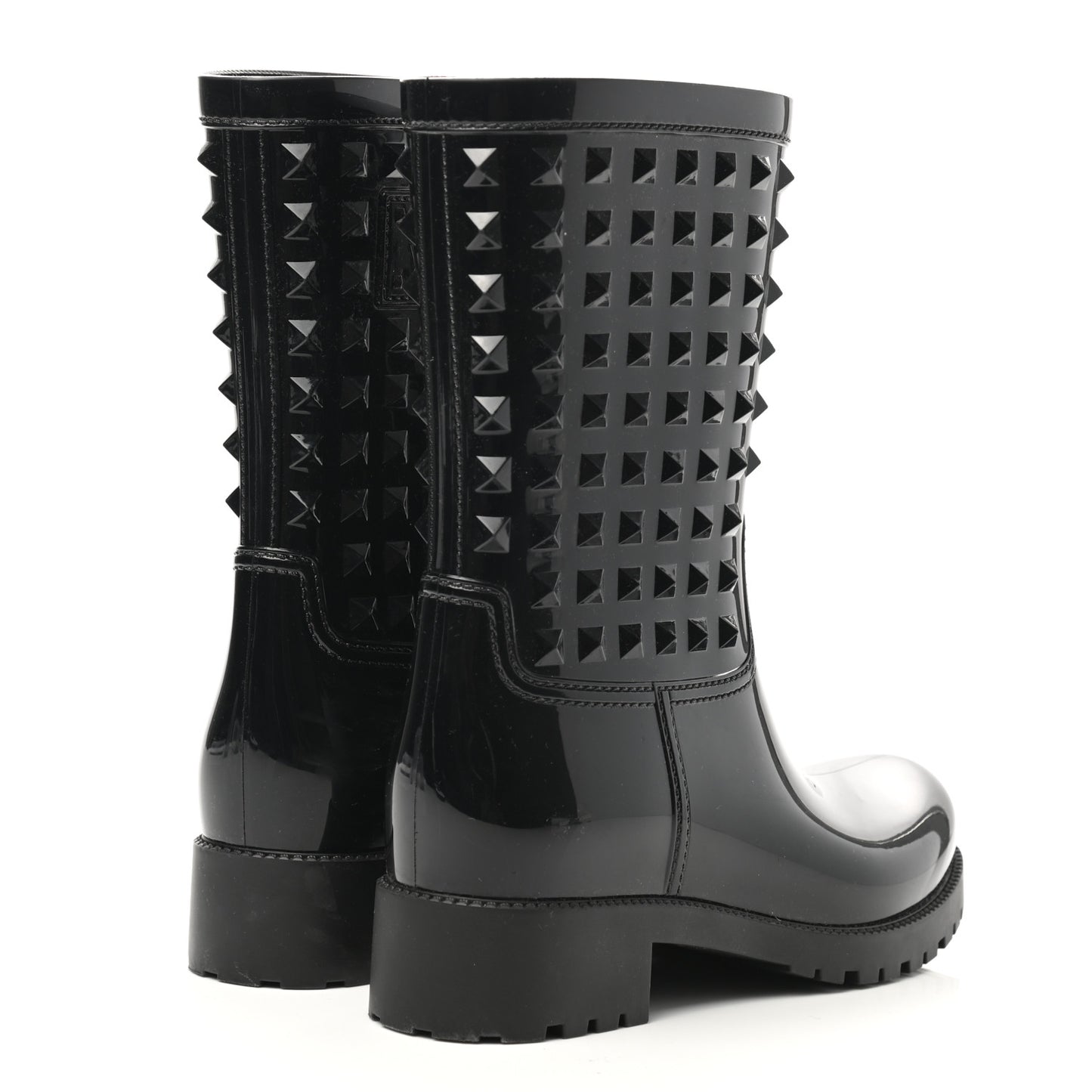 Rubber Rockstud Short Rainboots 36 Black