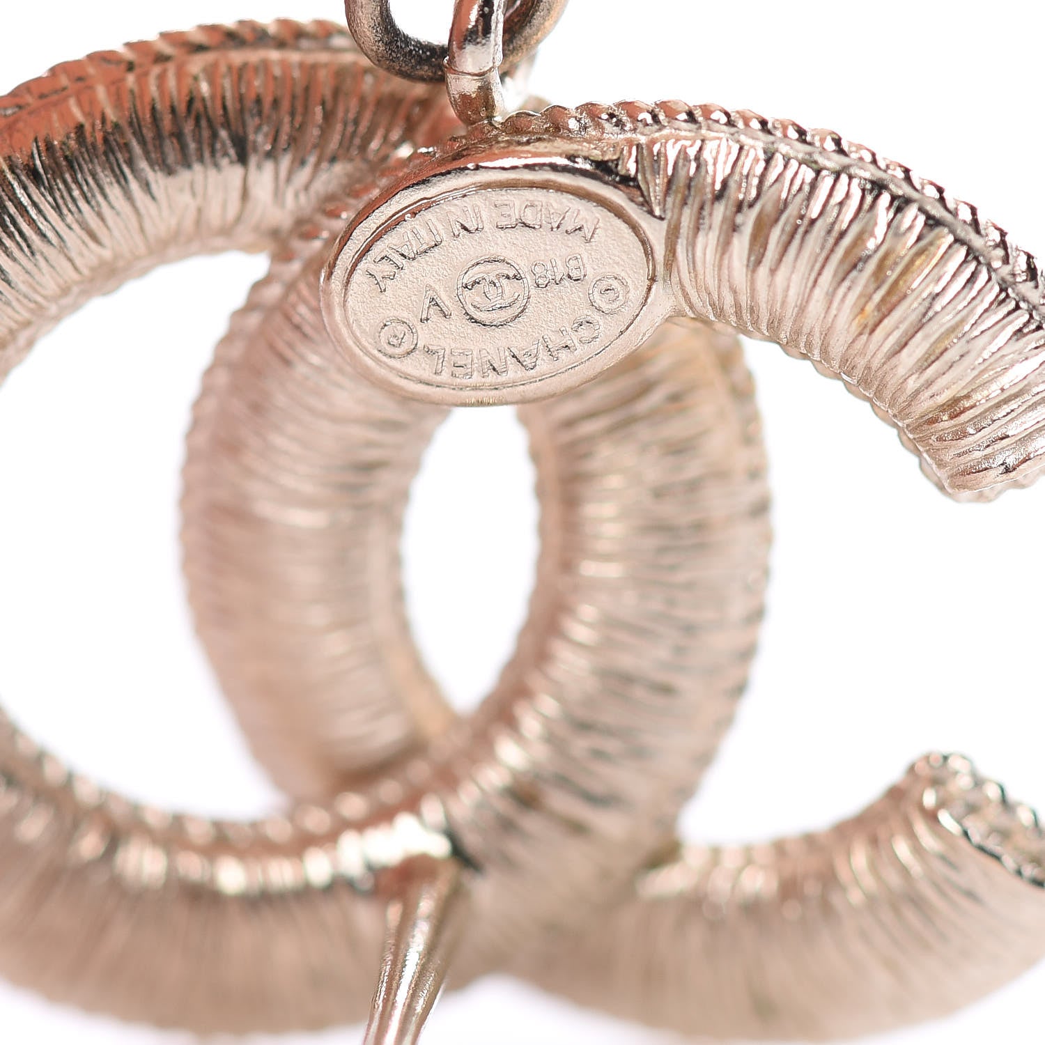 Chanel Pearl CC Drop Earrings Light Gold 3 of 5