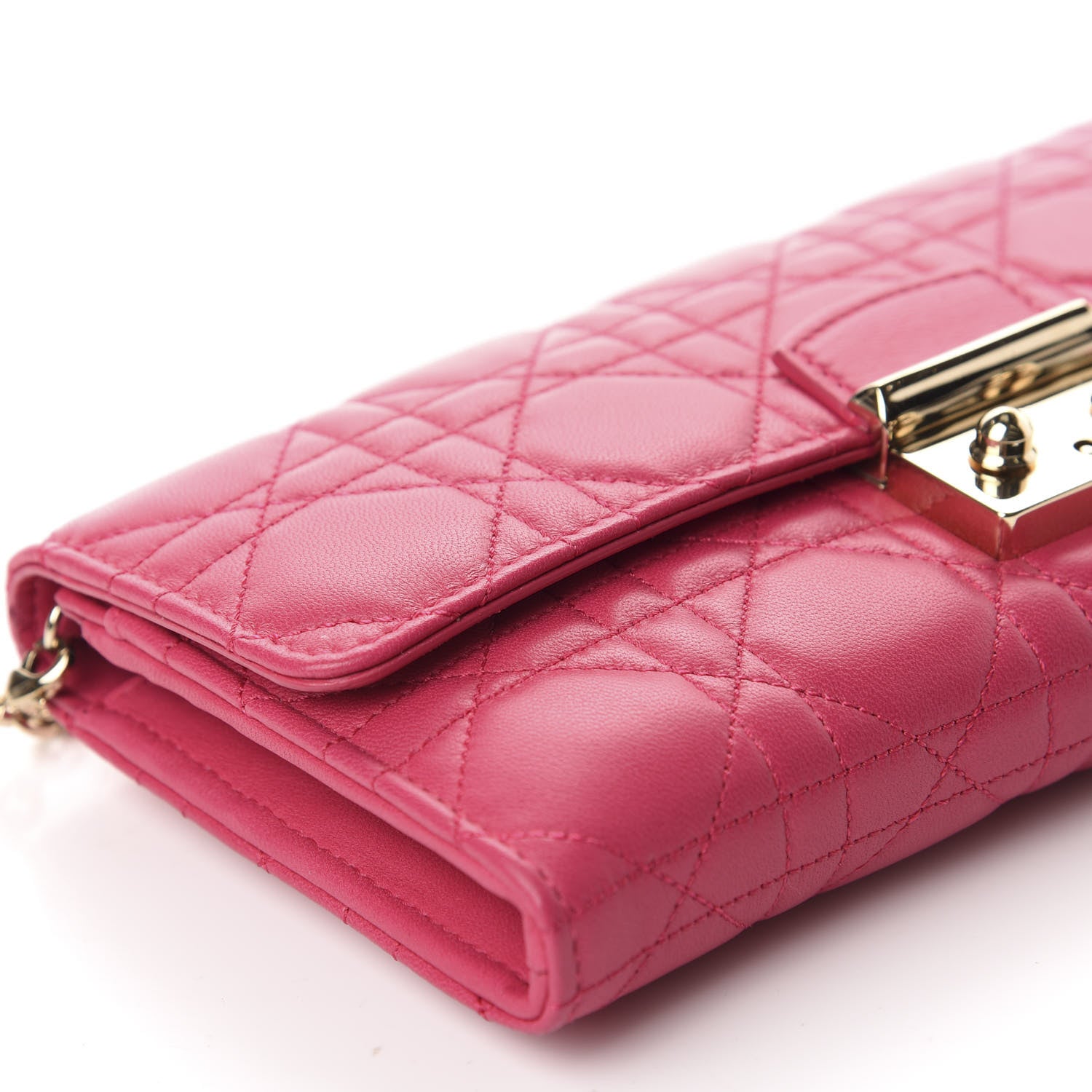 Christian Dior Lambskin Cannage Miss Dior Chain Wallet Fuchsia 6 of 10