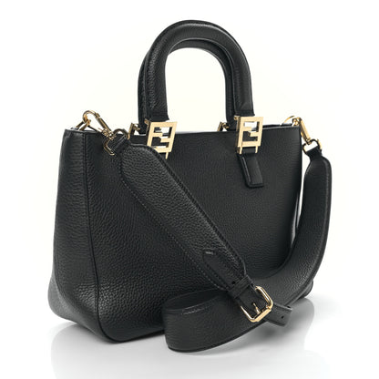 Fendi Cuoio Romano Selleria Small FF Tote Black 3 of 8