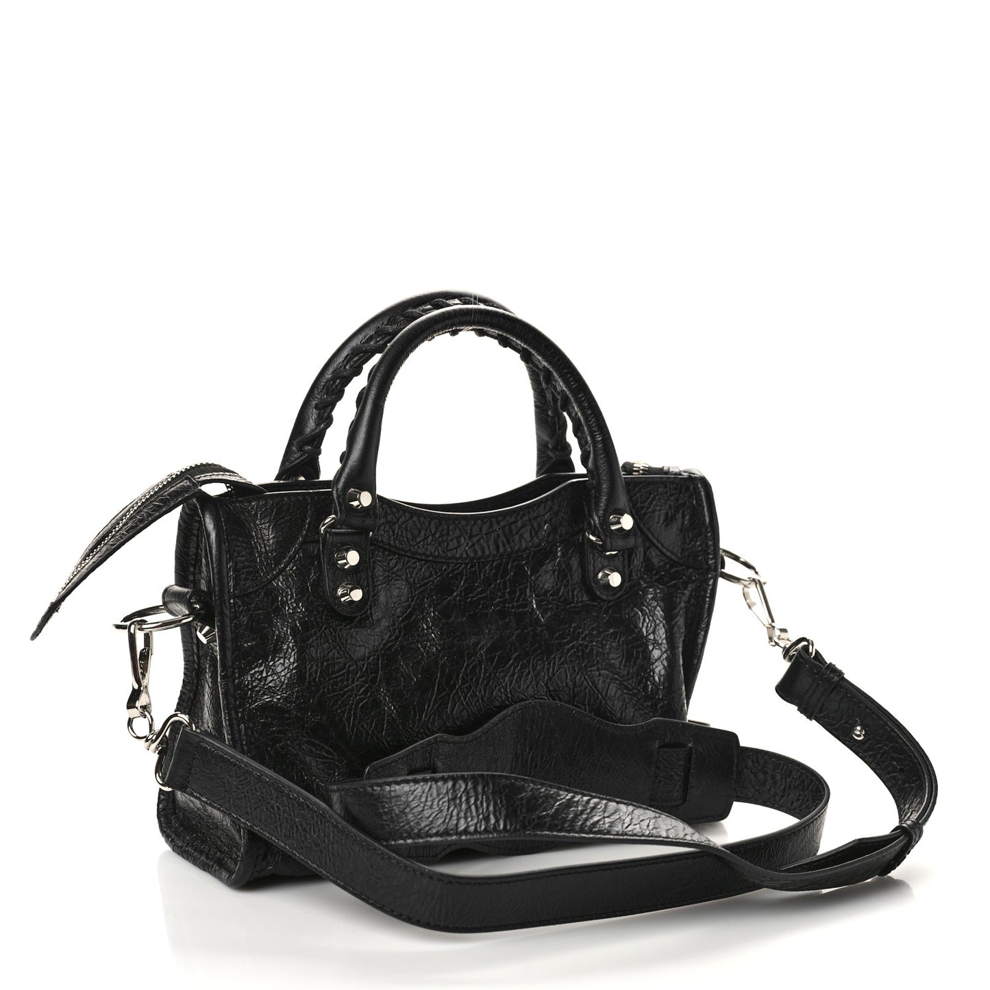 Agneau Classic Silver Hardware Mini City Black