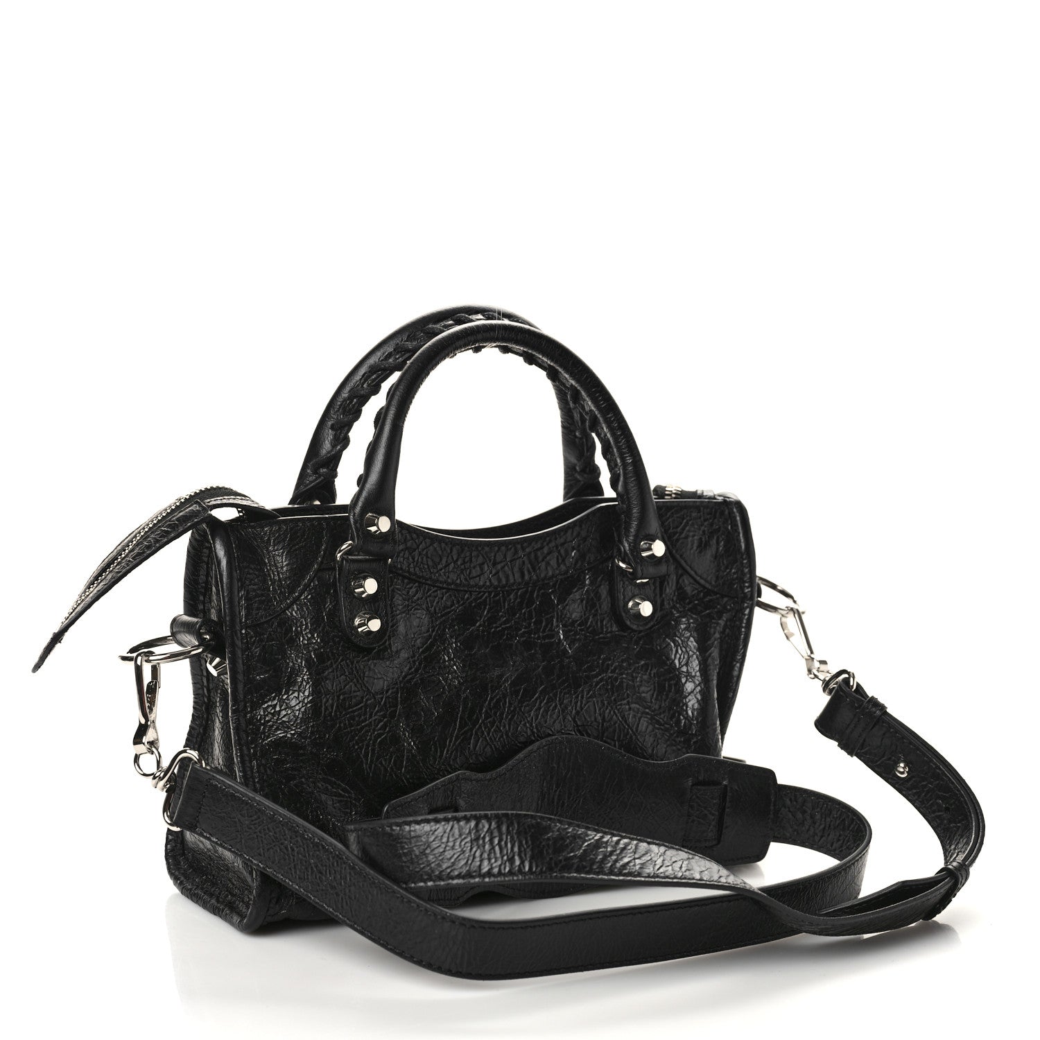 Balenciaga Agneau Classic Silver Hardware Mini City Black 3 of 8