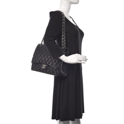 Chanel Lambskin Quilted Maxi Double Flap Black 2 of 14