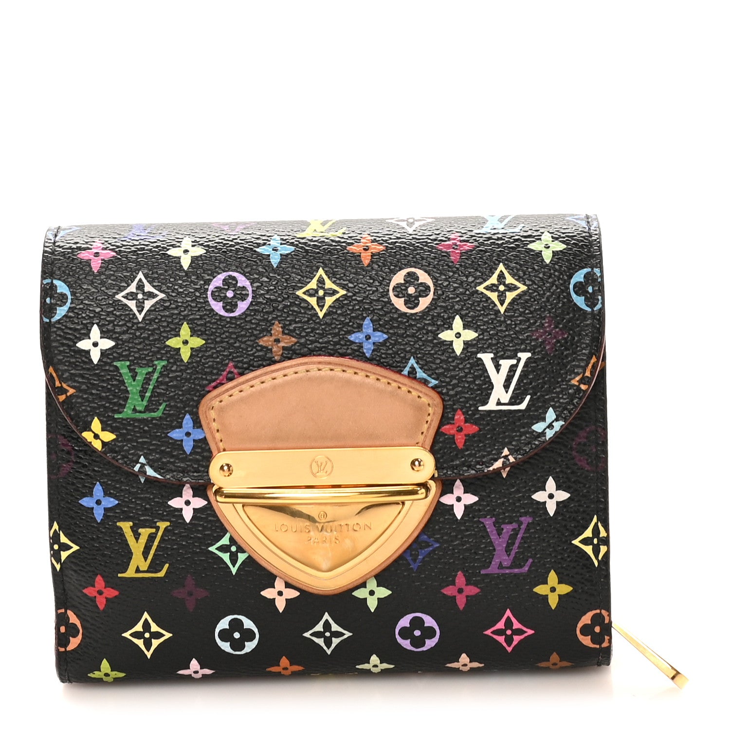 Louis Vuitton Monogram Multicolor Joey Wallet Black Grenade 1 of 7