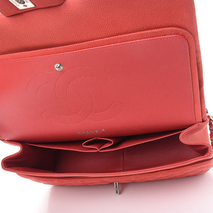 Chanel Iridescent Caviar Quilted Jumbo Double Flap Coral 6 of 15