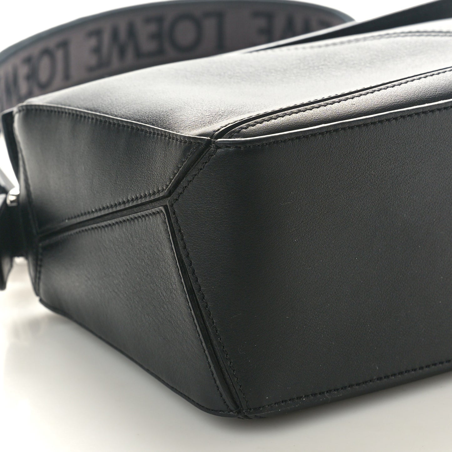 Satin Calfskin Small Puzzle Bag Black