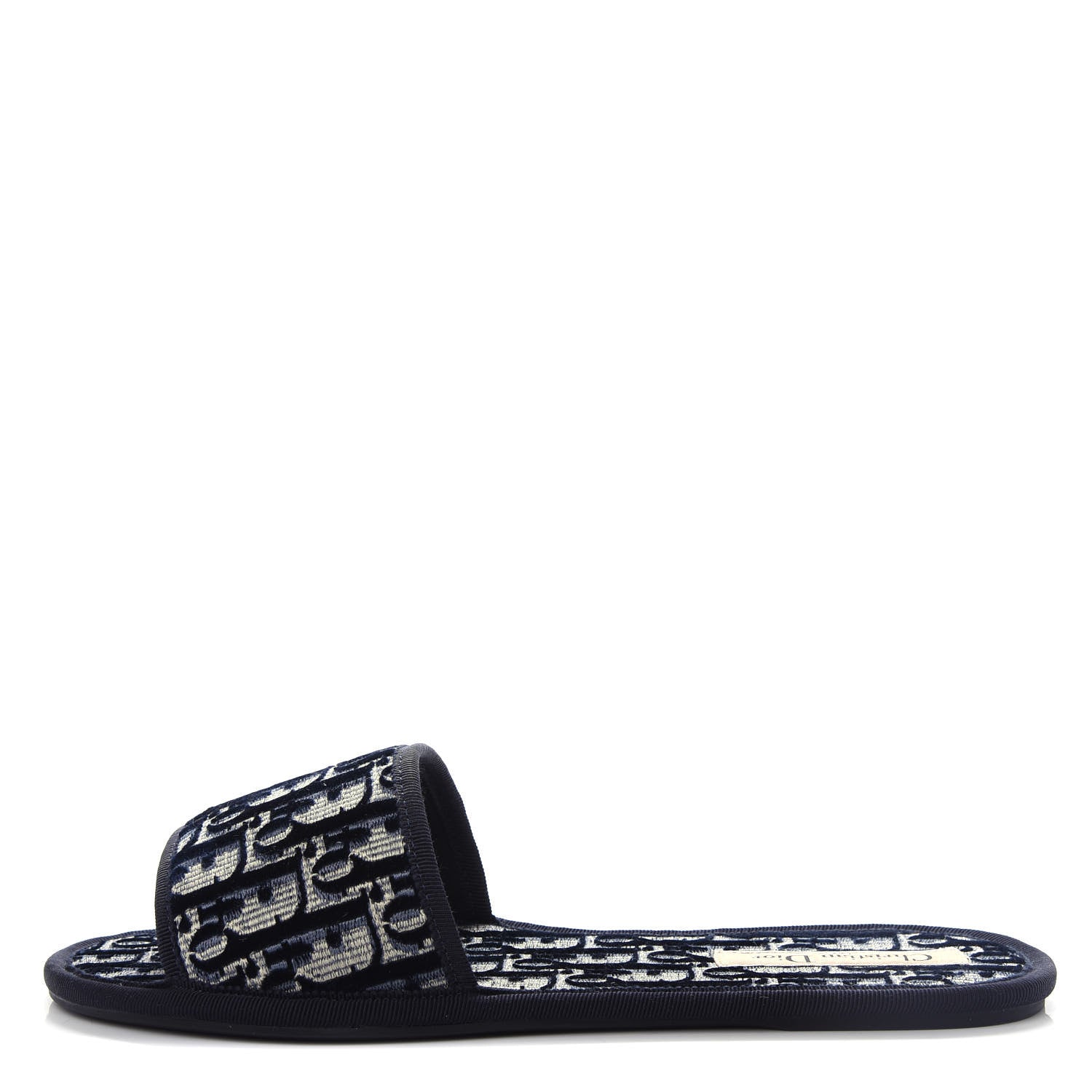 Christian Dior Velvet Oblique Chez Moi Sandal 39.5 Deep Blue 1 of 11
