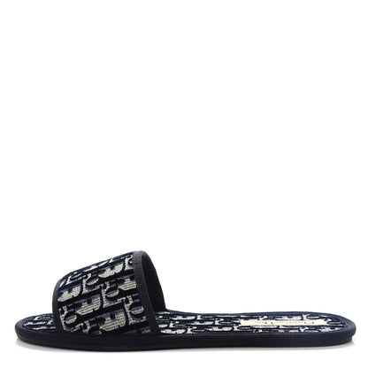 Christian Dior Velvet Oblique Chez Moi Sandal 39.5 Deep Blue 1 of 11