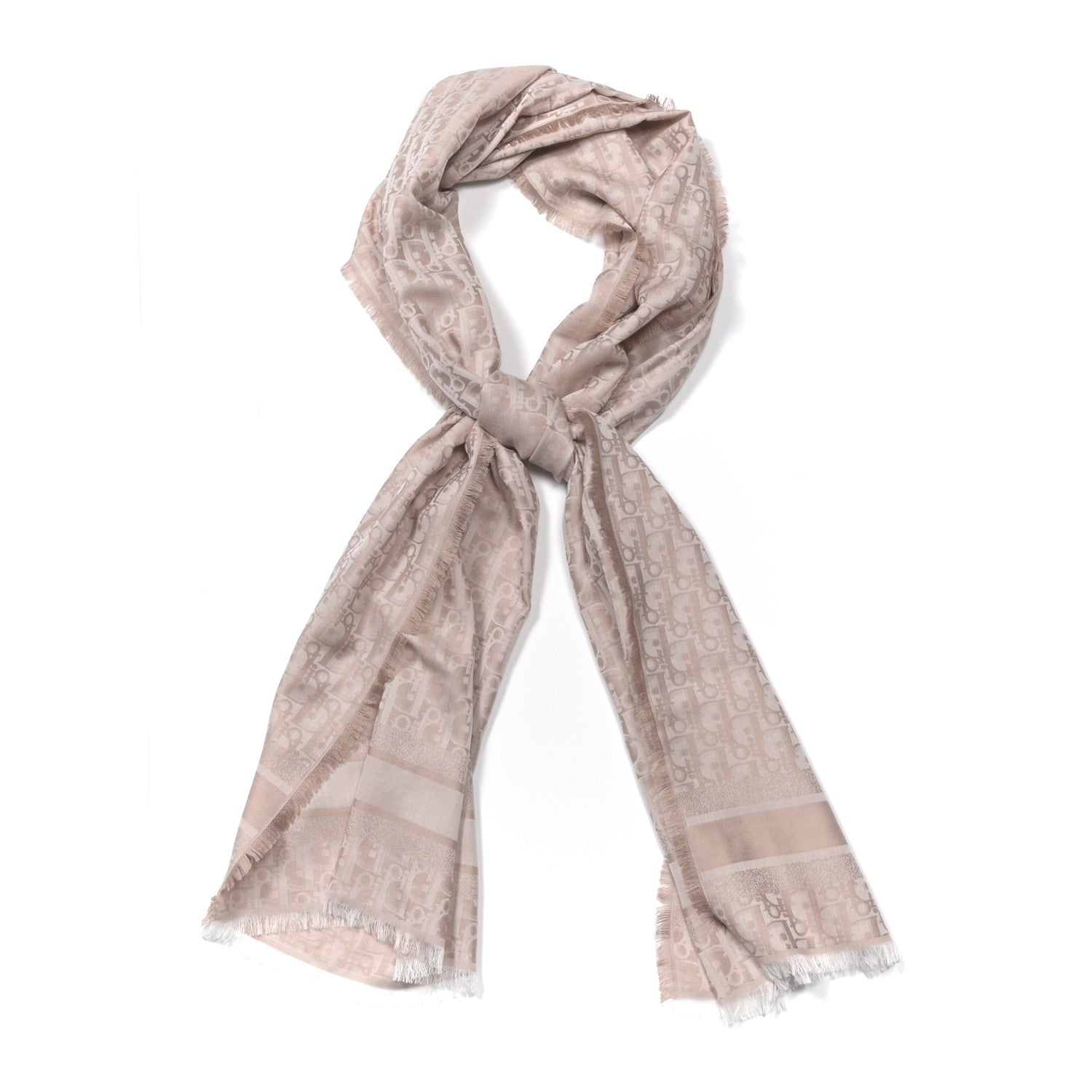 Christian Dior Cotton Wool Silk Oblique Stole Rose des Vents 1 of 3
