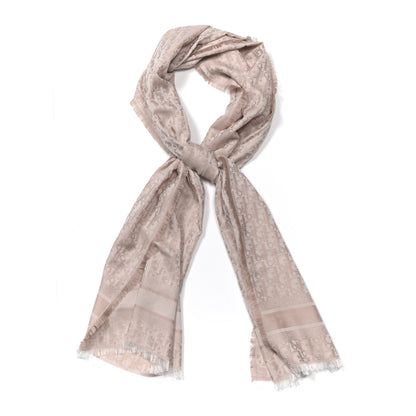 Christian Dior Cotton Wool Silk Oblique Stole Rose des Vents 1 of 3