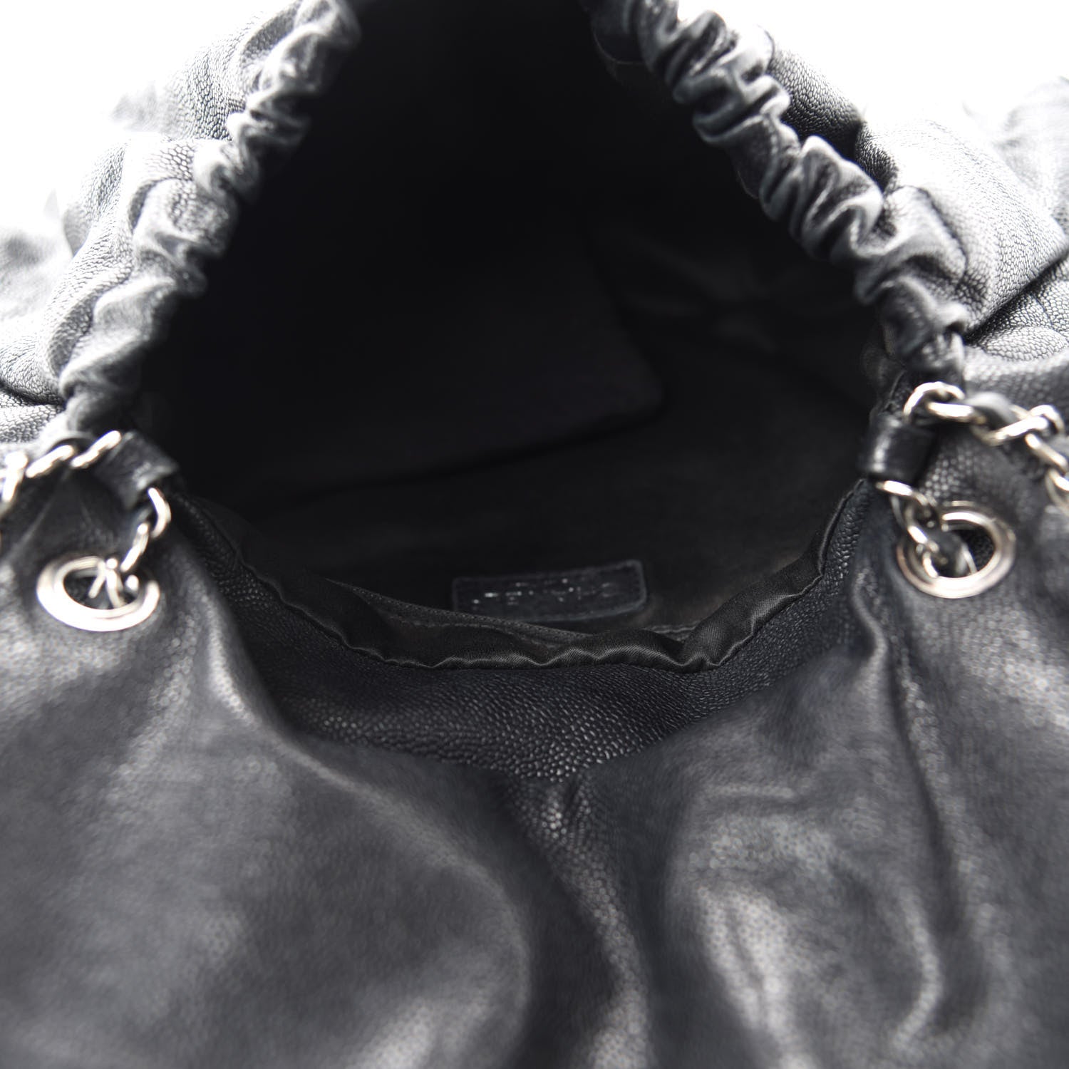 Chanel Crumpled Caviar Quilted Maxi Elastic Flap Black 5 of 10