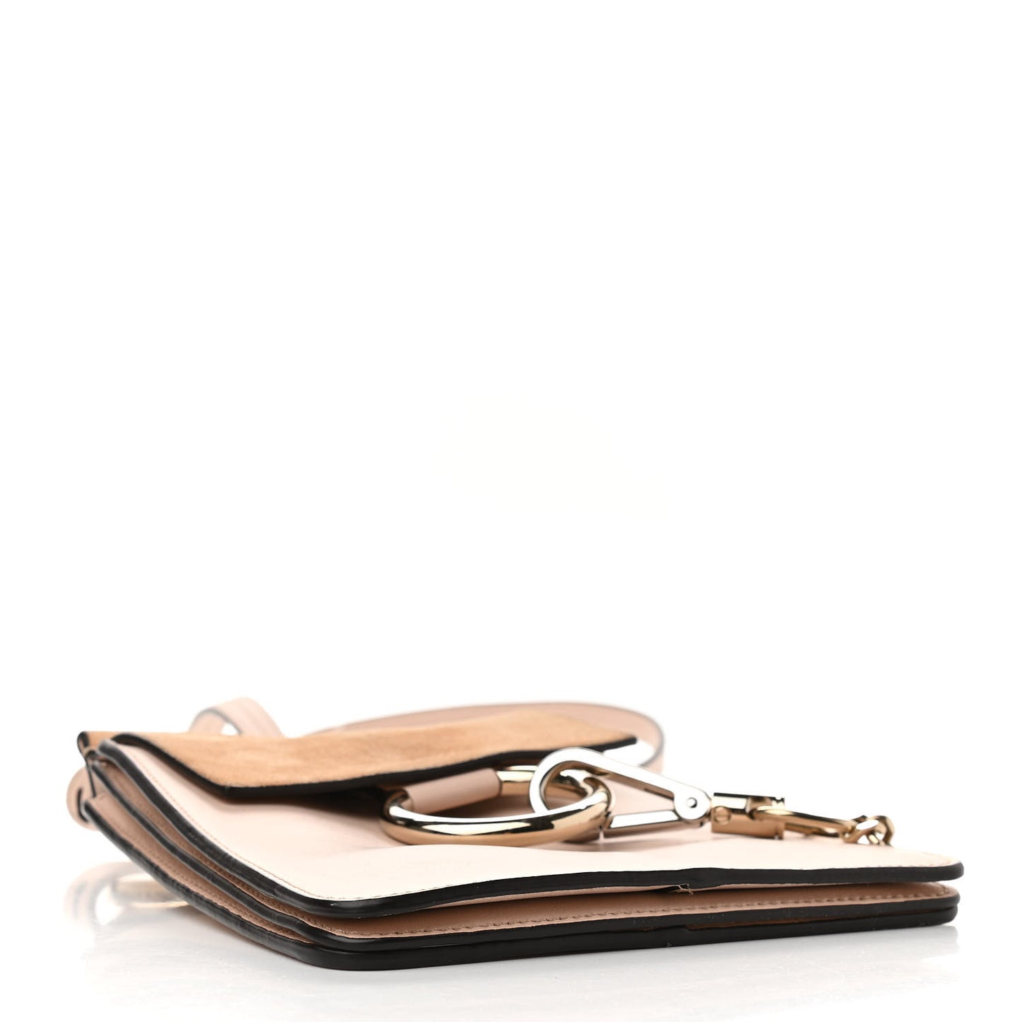 Suede Calfskin Mini Faye Bracelet Bag Cement Pink