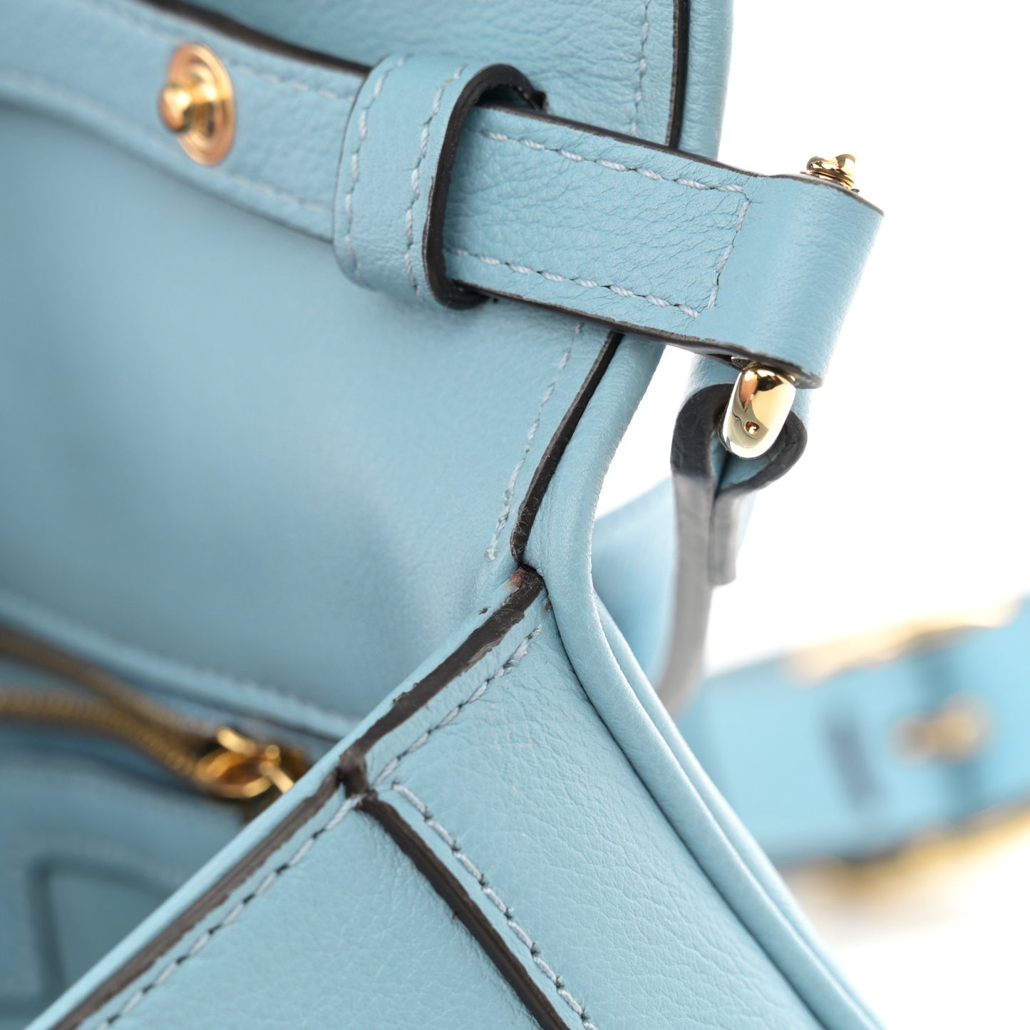 Roxy Calfskin Blondie Chain Shoulder Flap Bag Cloudy Blue