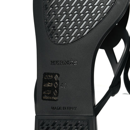 Hermes Rubber Womens Egerie Sandals 40 Black 6 of 8
