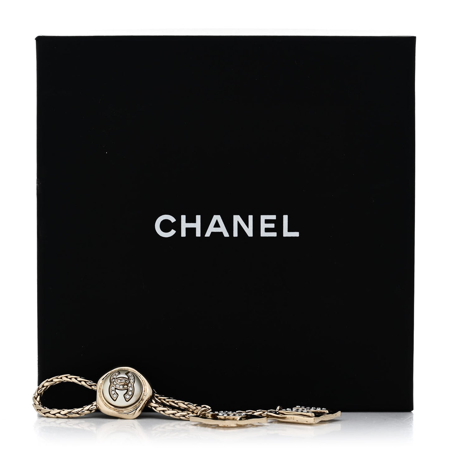 Crystal CC No 5 Brooch Pearly White Gold