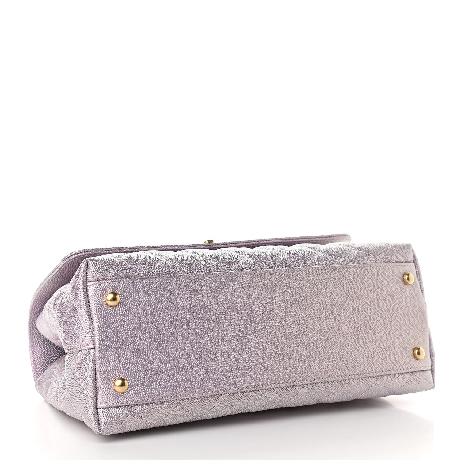 Chanel Metallic Caviar Quilted Small Coco Handle Flap Light Pink 4 of 10