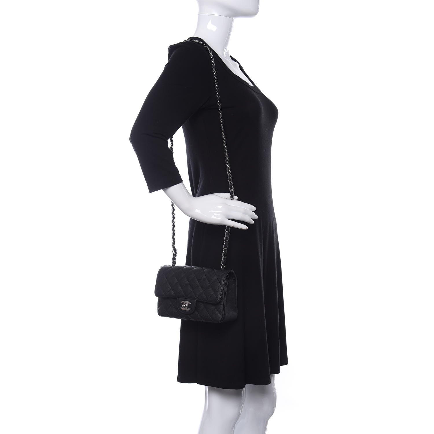 Chanel Caviar Quilted Mini Rectangular Flap Black 2 of 10