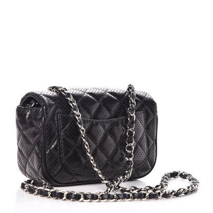 Chanel Lambskin Perforated Mini Rectangular Flap Black 3 of 9