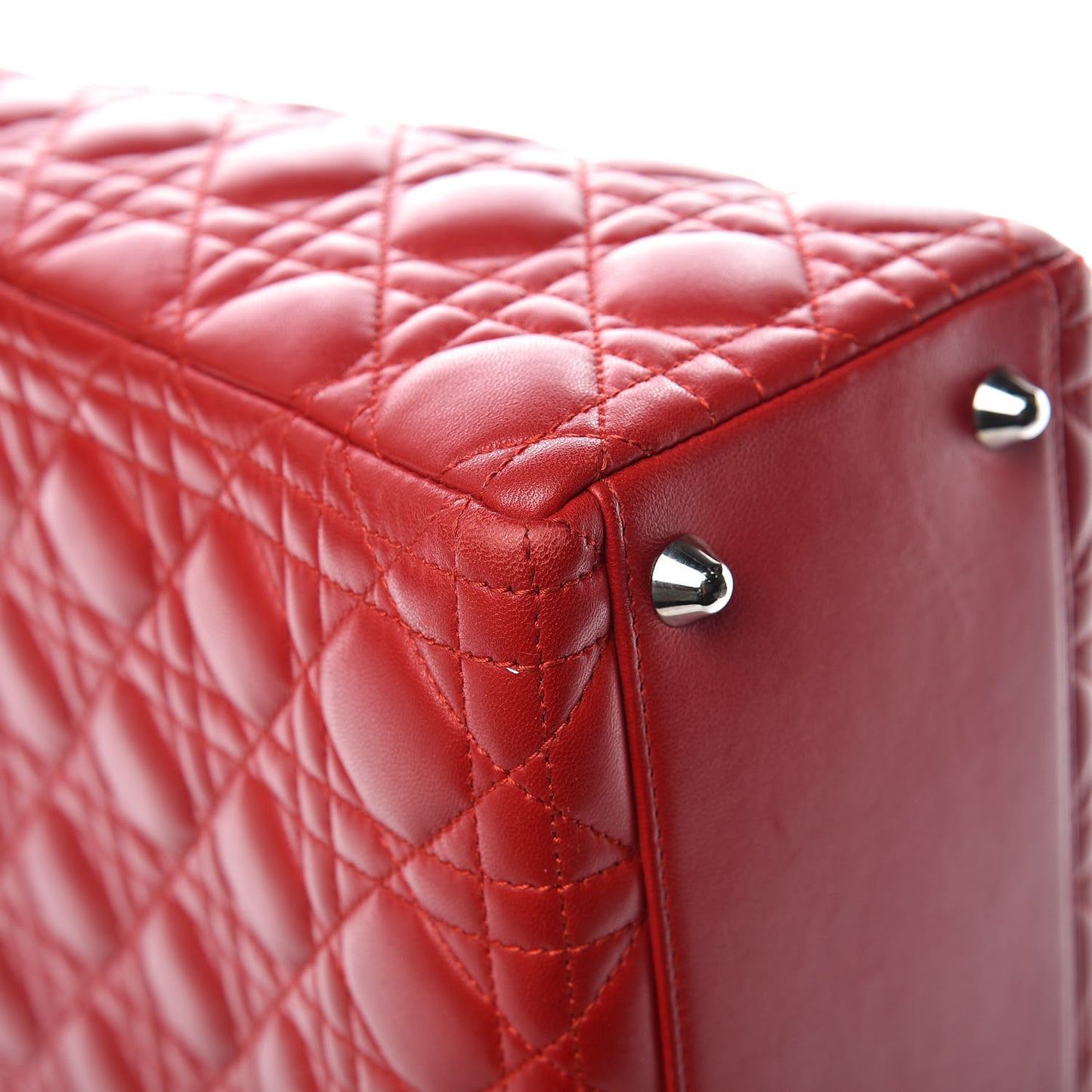 Lambskin Cannage Large Lady Dior Red