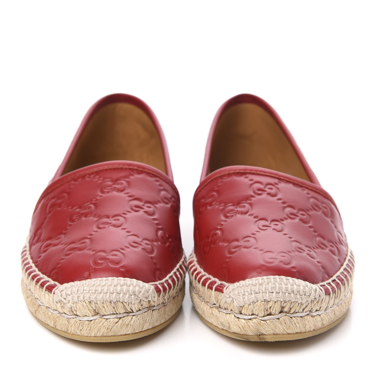 Gucci Guccissima Signature Espadrilles 35.5 Hibiscus Red 2 of 10
