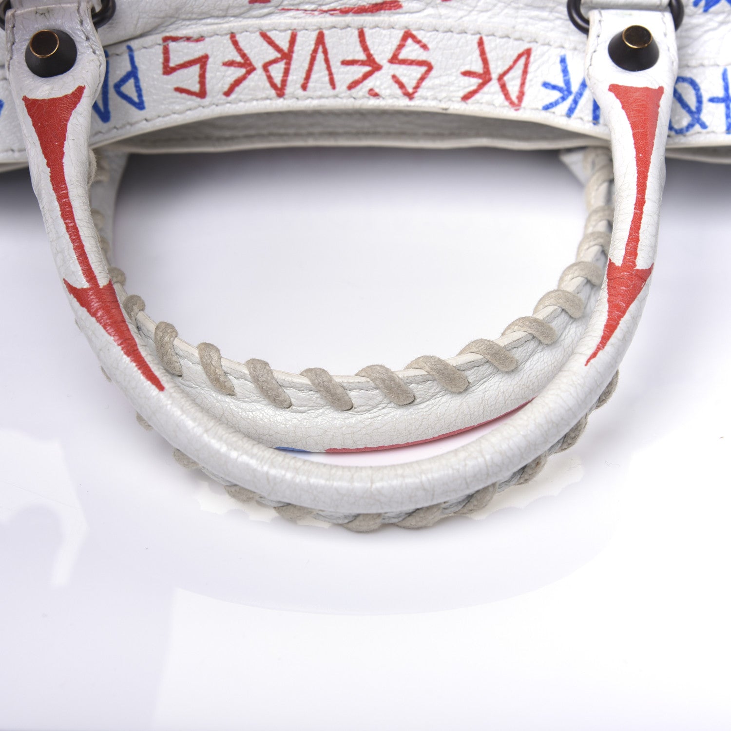 Balenciaga Agneau Graffiti All Over Classic Hardware S City White Bleu Rouge 17 of 21