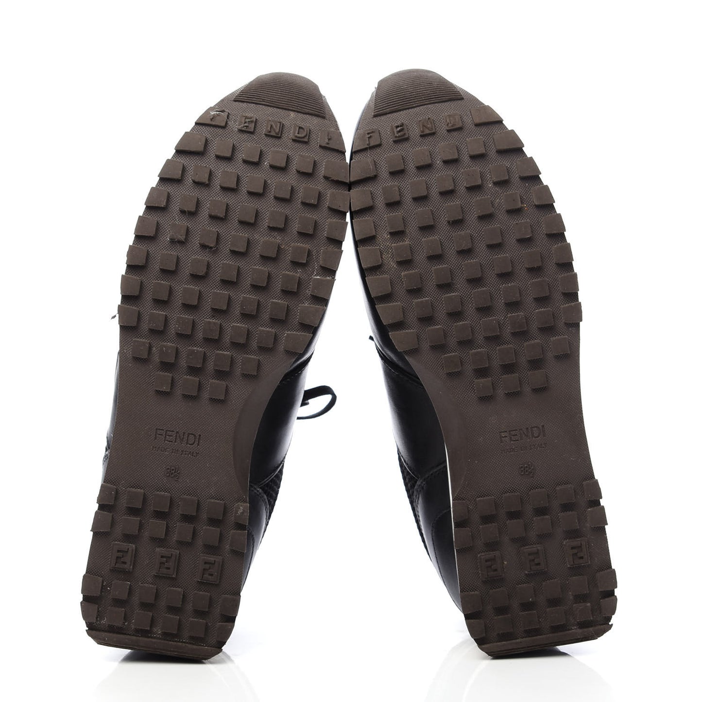 Calfskin Mesh FF Sneakers 38.5 Black