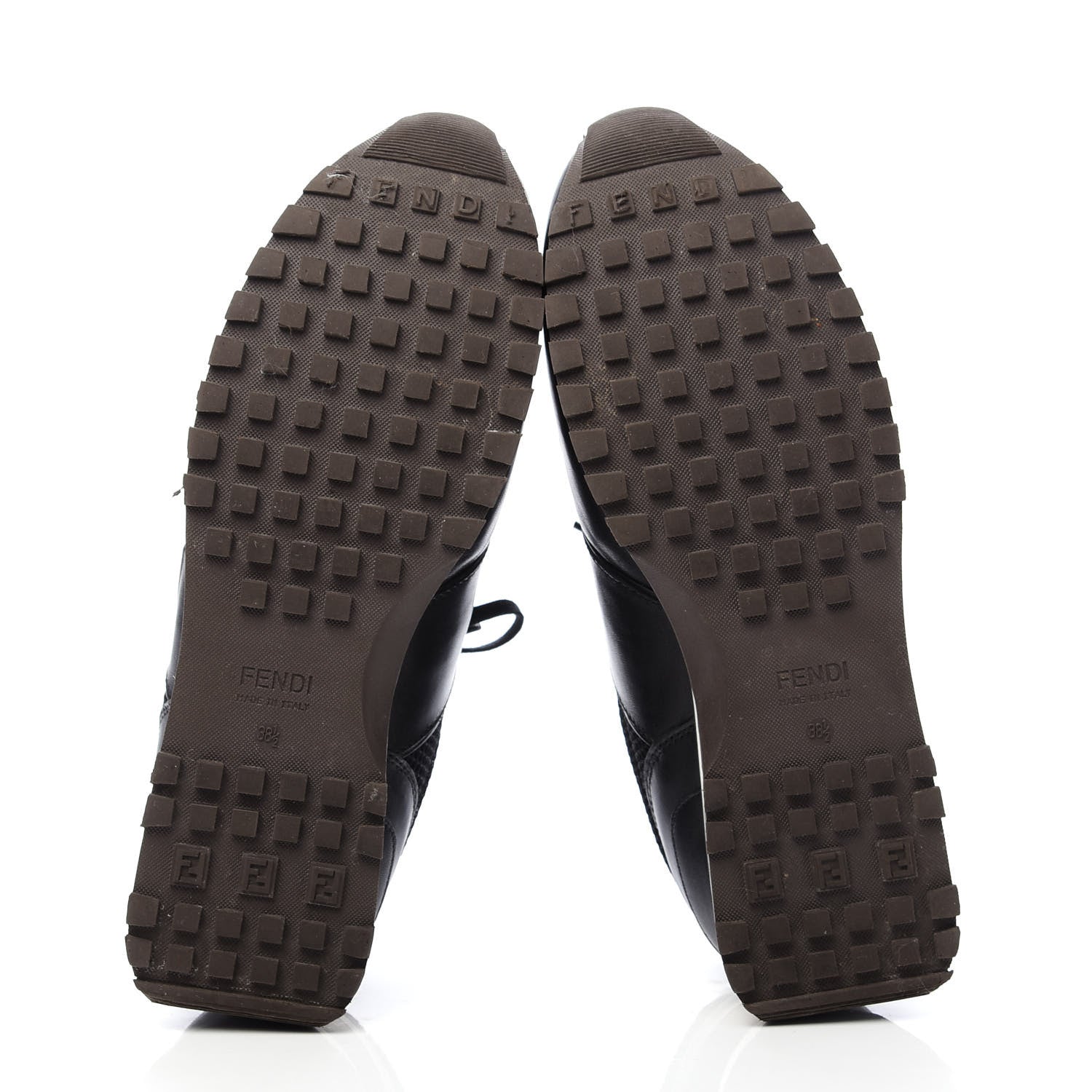 Fendi Calfskin Mesh FF Sneakers 38.5 Black 5 of 7