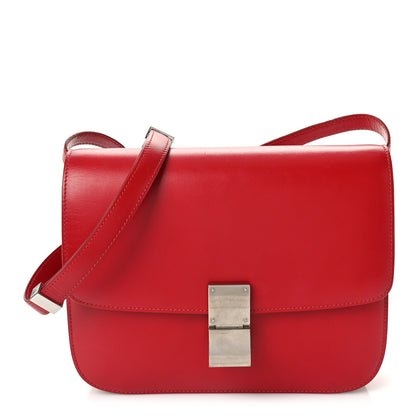 Celine Box Calfskin Medium Classic Box Flap Bag Red 1 of 8