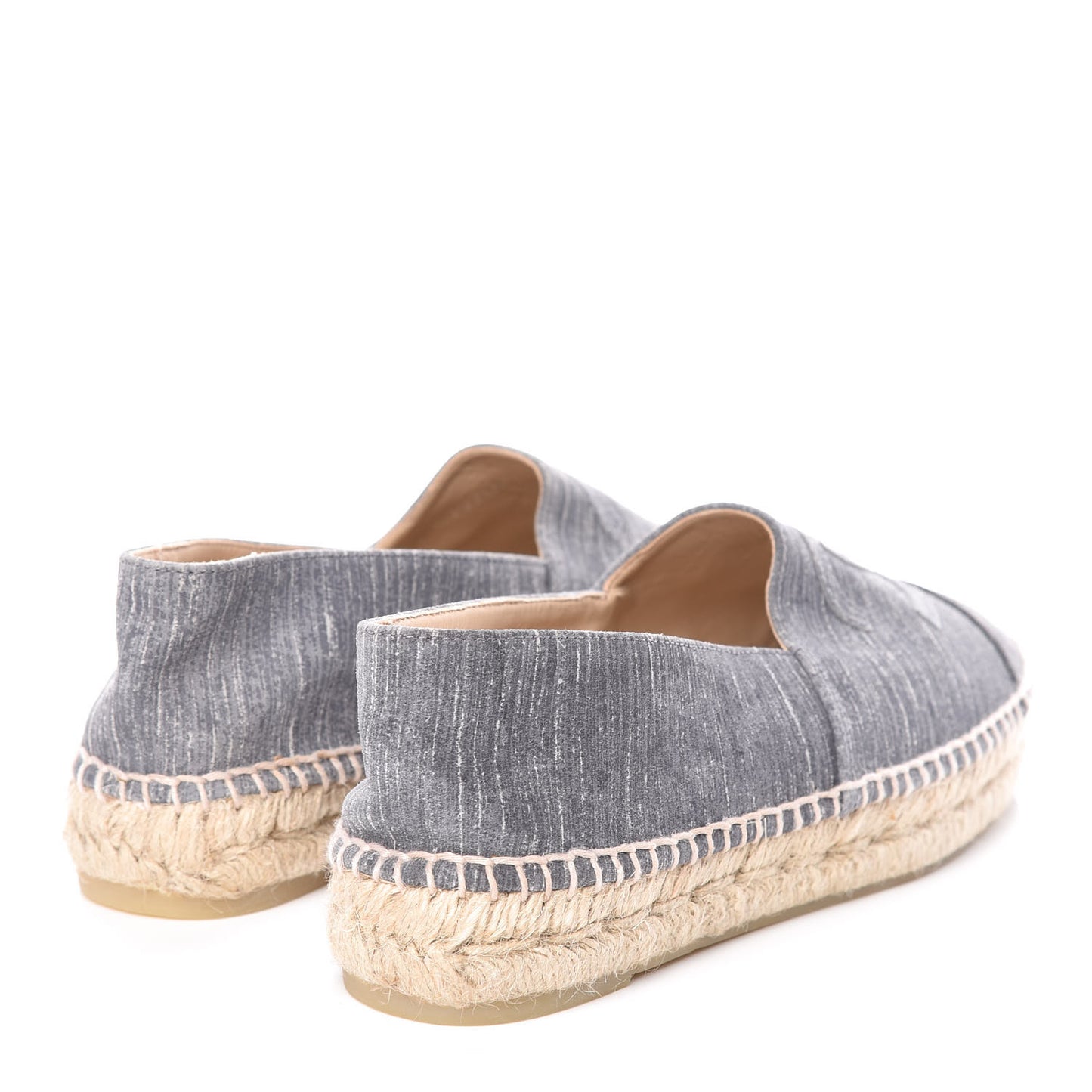 Striated Suede Espadrilles 37 Dark Grey