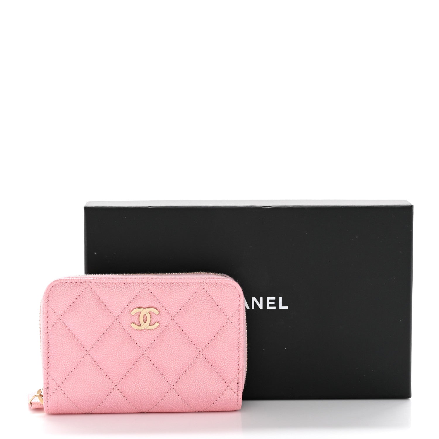 Chanel Iridescent Caviar Quilted Zip Coin Purse Pink 8 of 8