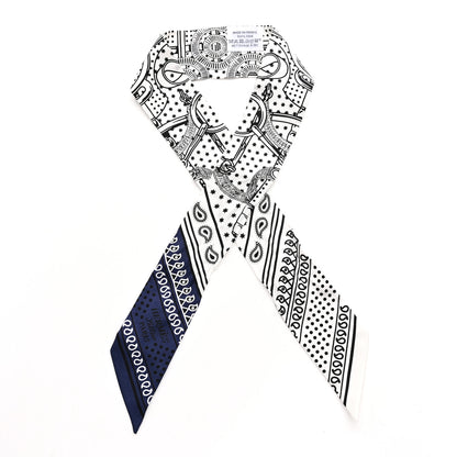 Hermes Silk Eperon D'Or Bandana Twilly White Marine 1 of 4