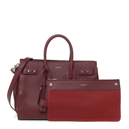Saint Laurent Grained Calfskin Small Supple Sac De Jour Dark Pallisandre 5 of 16