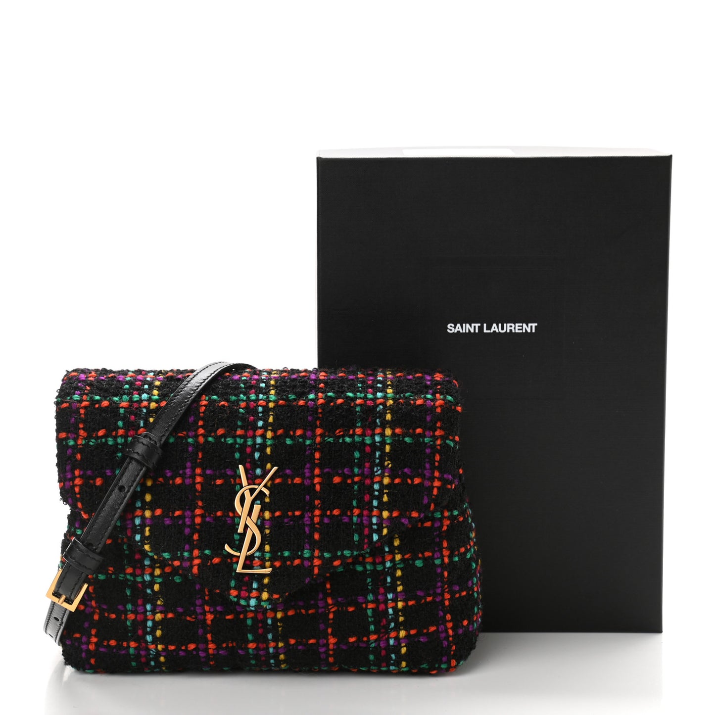 Tweed Toy Loulou Shoulder Bag Black
