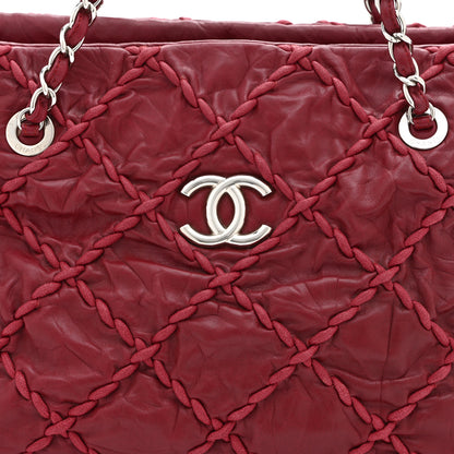 Chanel Calfskin Ultra Stitch Tote Dark Red 8 of 11