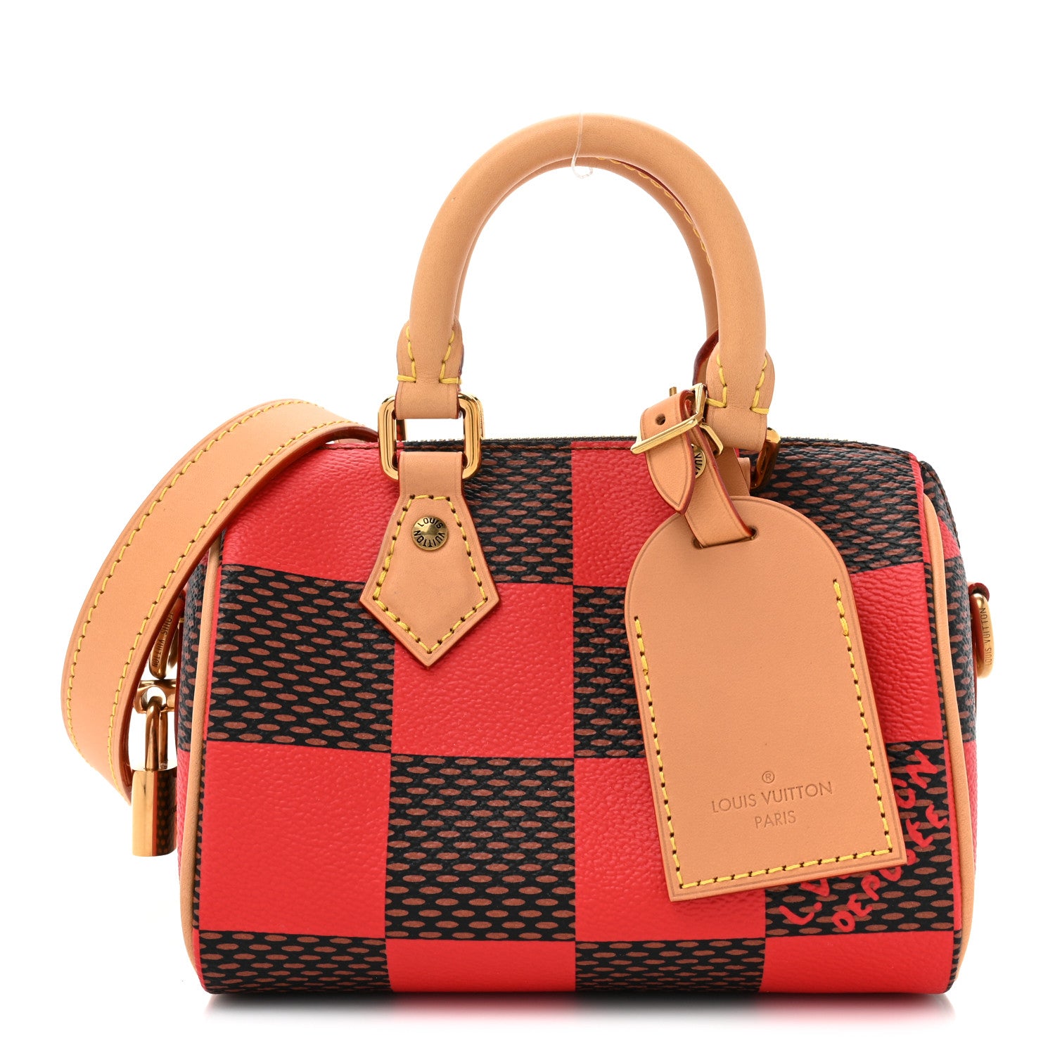 Louis Vuitton Damier Pop Speedy Bandouliere 18 Red 1464554