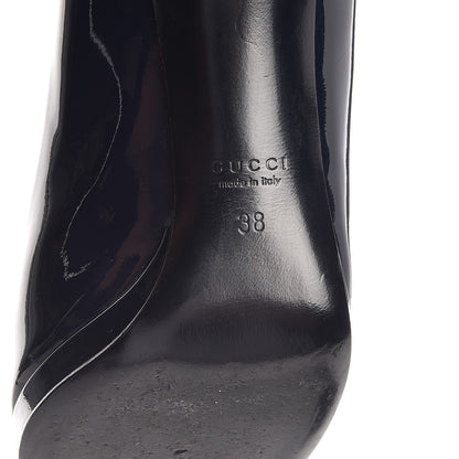 Gucci Patent Platform Pumps 38 Navy Blue 9 of 29
