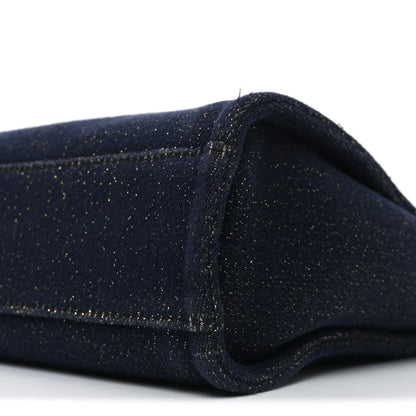 Chanel Lurex Canvas Mini Deauville Tote Navy Blue Gold 10 of 10