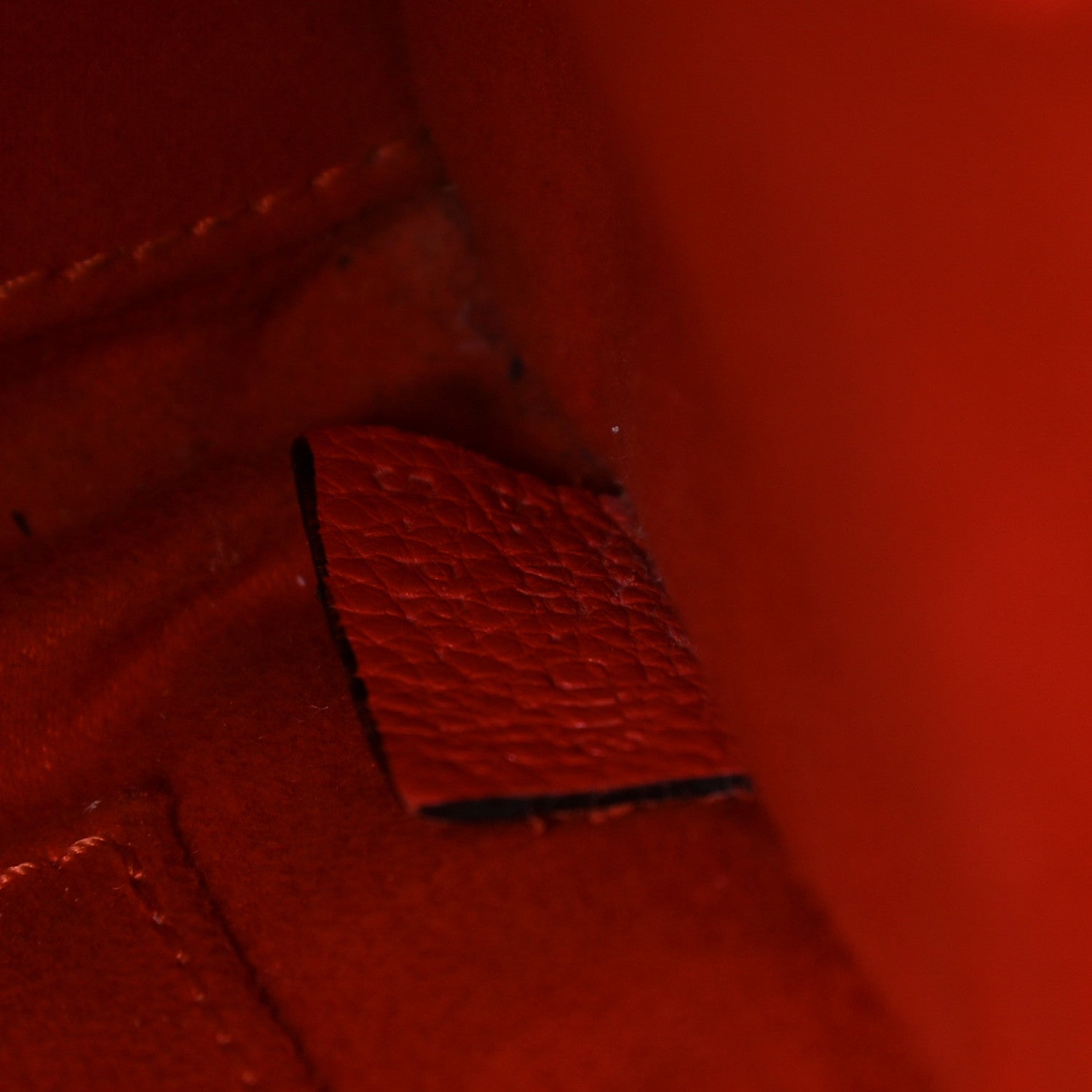 Celine Drummed Calfskin Nano Luggage Vermillion 7 of 25
