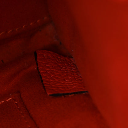 Celine Drummed Calfskin Nano Luggage Vermillion 7 of 25