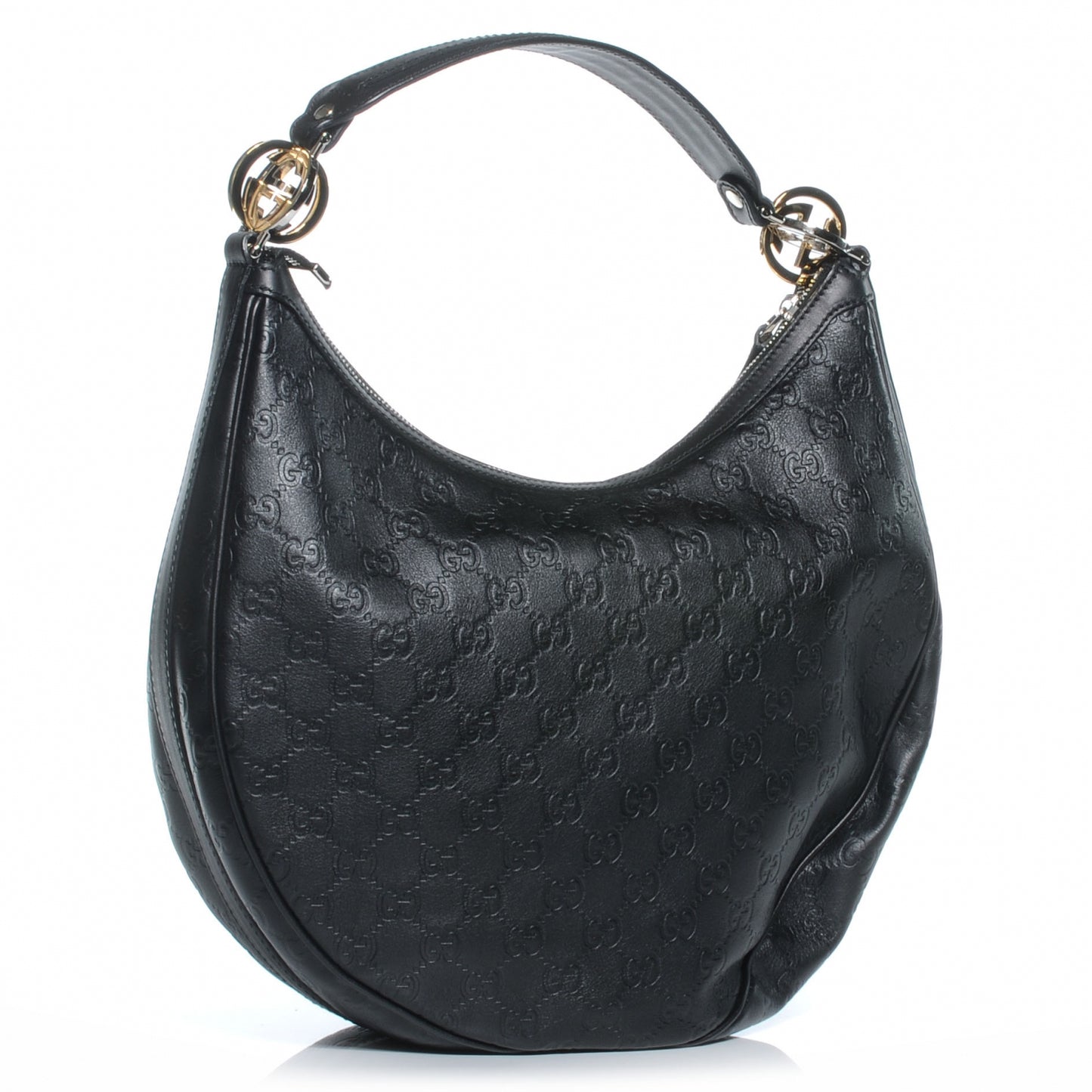 Guccissima GG Twins Medium Hobo Black