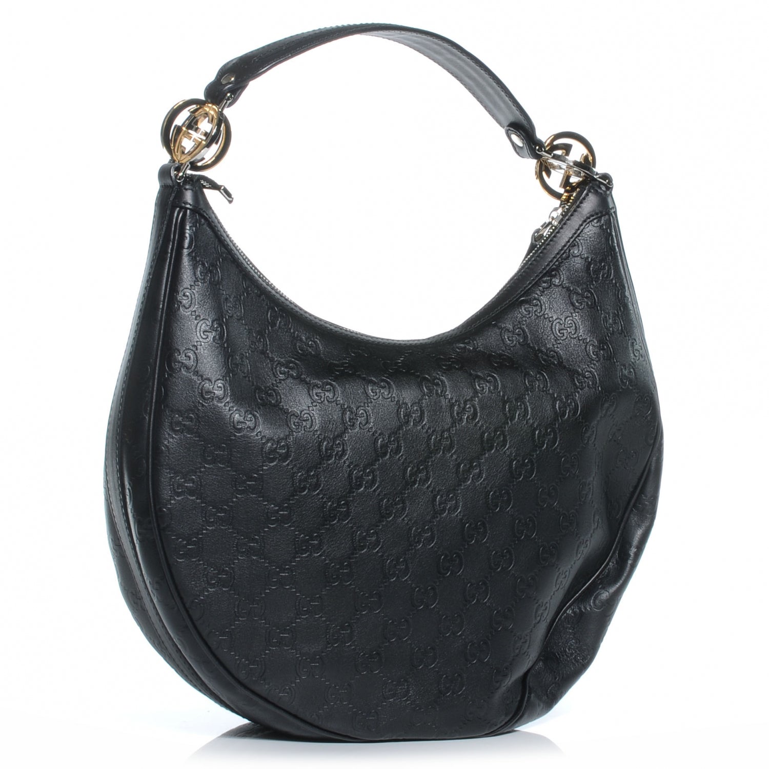Gucci Guccissima GG Twins Medium Hobo Black 3 of 7