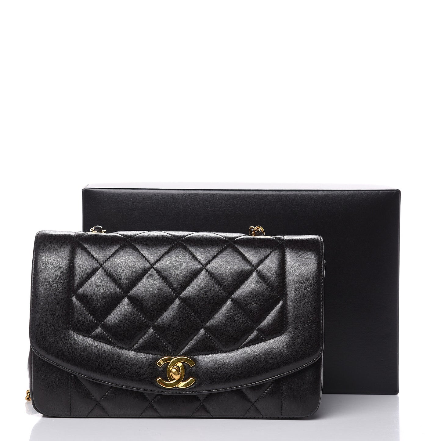 Lambskin Quilted Small Single Flap Black