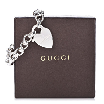Gucci Sterling Silver Heart Lock Bracelet 6 of 6