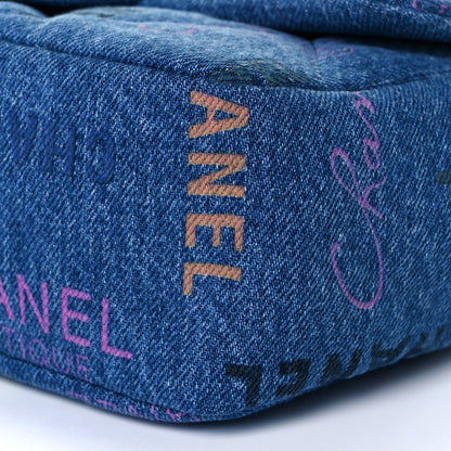 Chanel Denim Quilted Mini Denim Mood Rectangular Flap Blue Multicolor 6 of 10