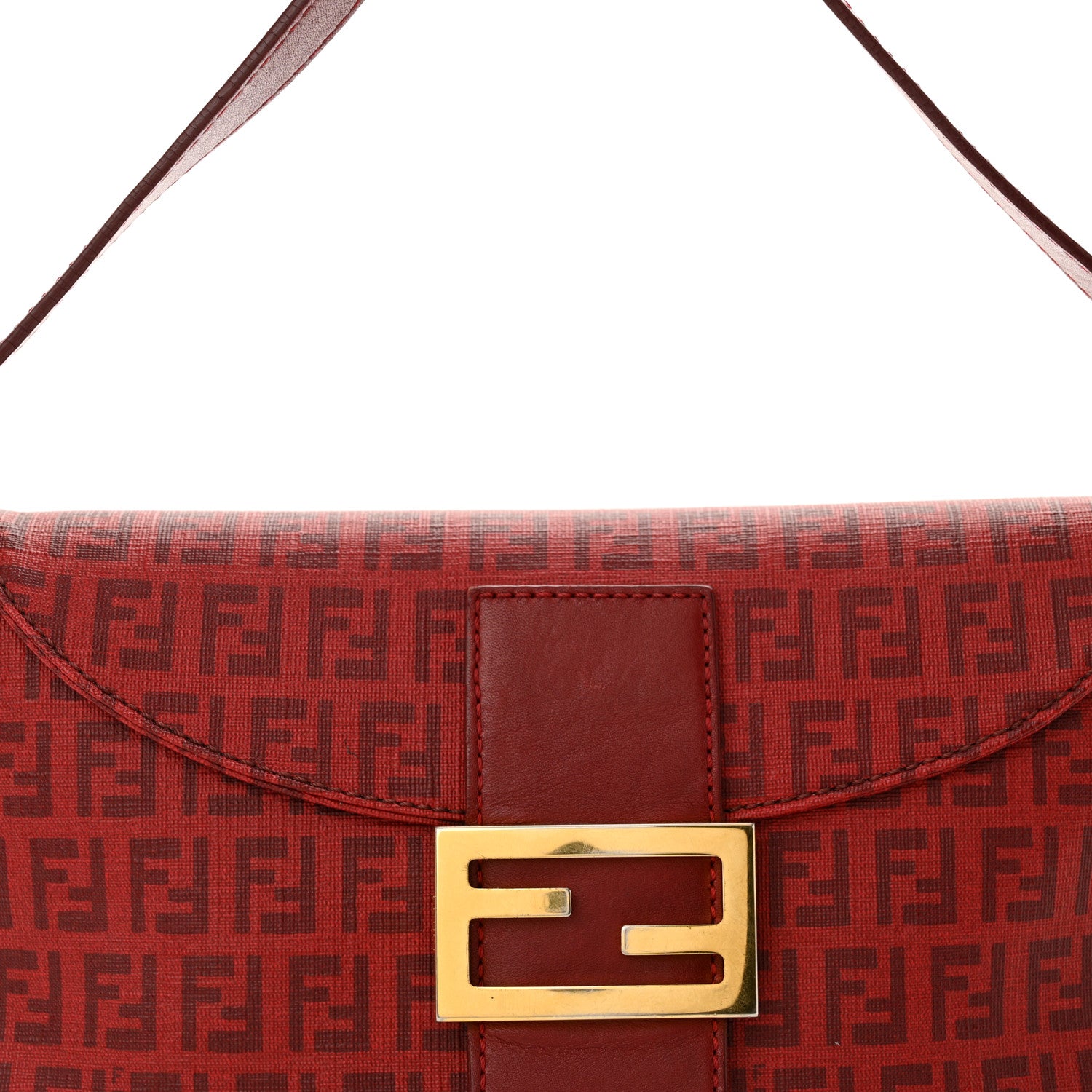 Fendi Zucchino Spalmati Vitello Forever Baguette Bordeaux Rubino 8 of 11