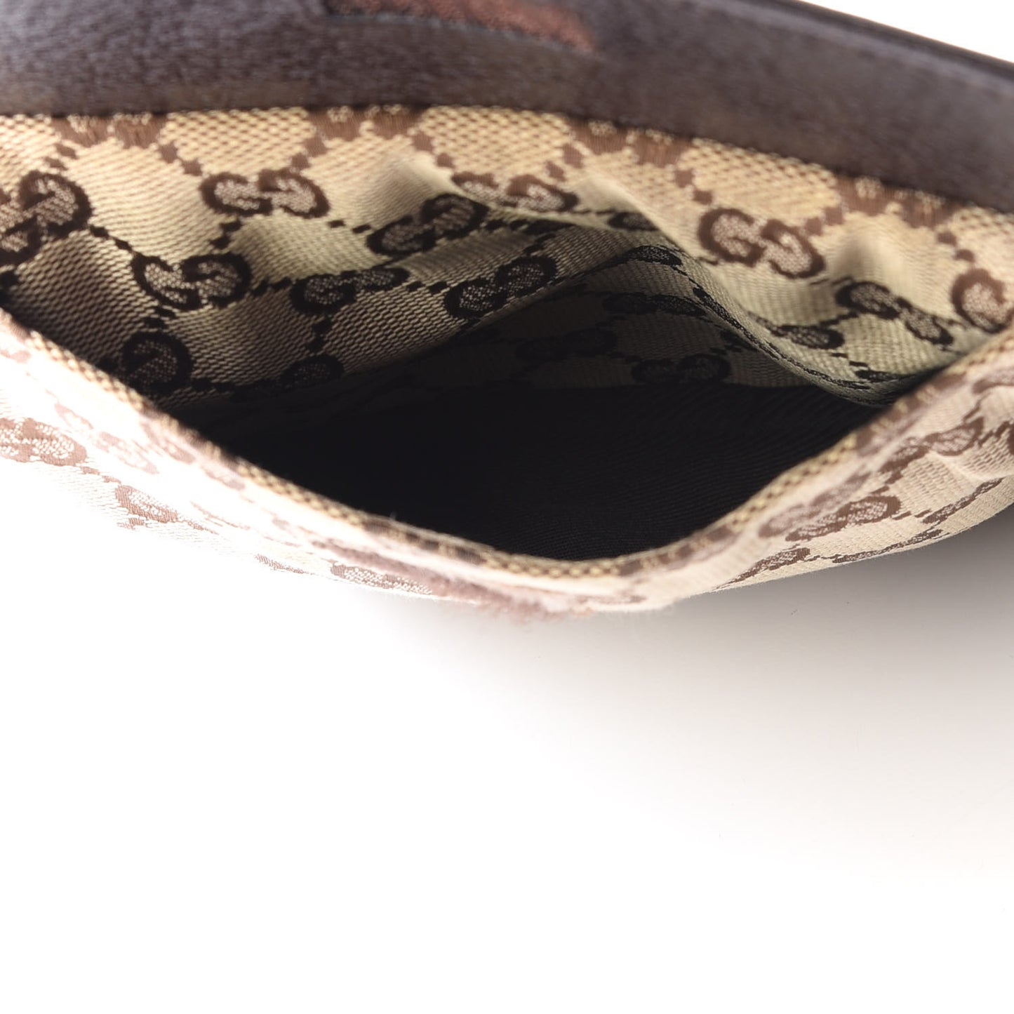 GG Monogram Double Pocket Belt Bag Dark Brown